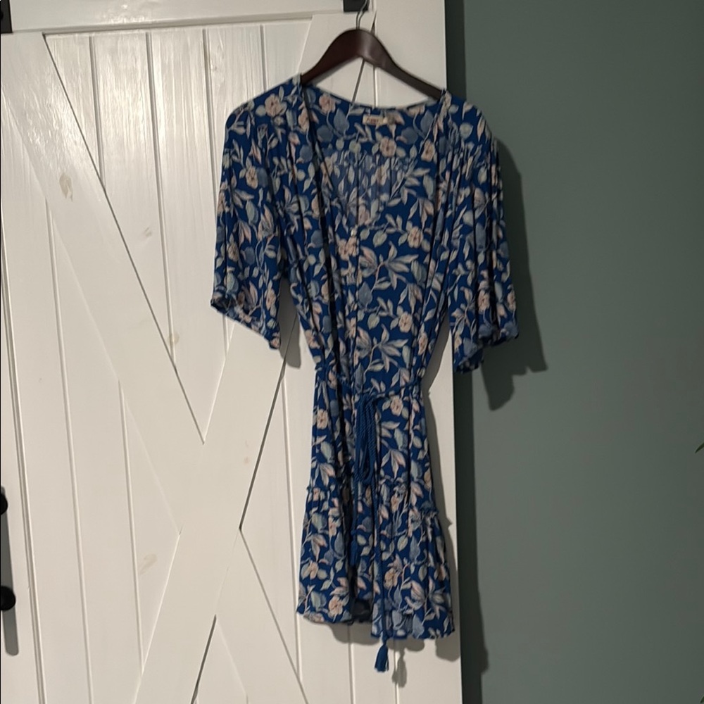Faherty Blue Floral Mini Dress